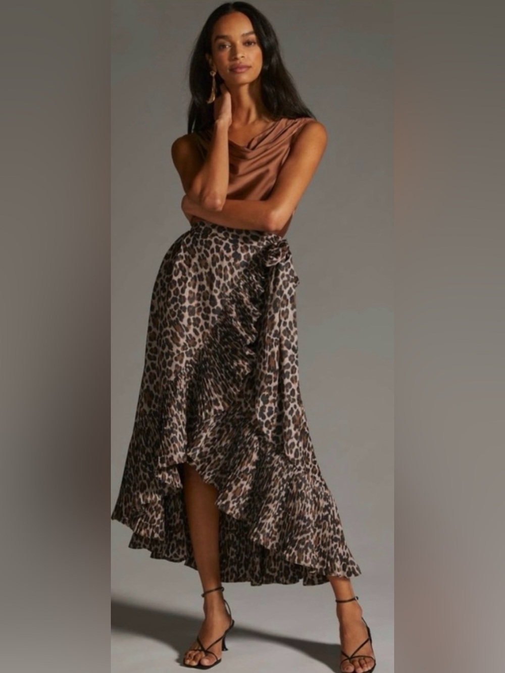 Mare Mare x Anthropologie Wrap Cheetah Skirt